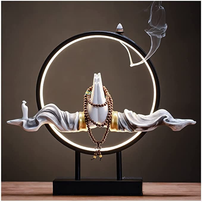 Led and Ceramic incense Burner Handmade - acacuss