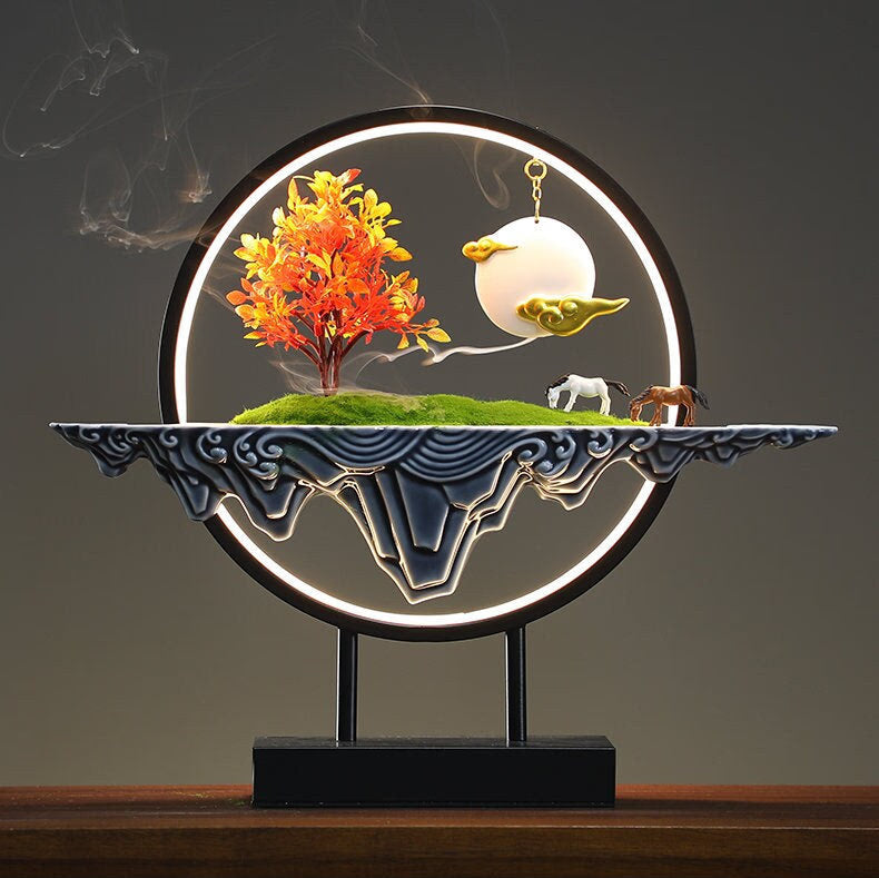 Led and Ceramic incense Burner Handmade - acacuss