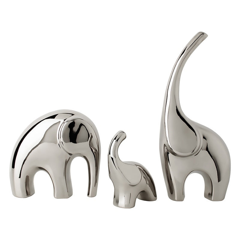 Light Luxury Home Furnishings Electroplating Silver Elephant Crafts Living Room Wine Cabinet TV Cabinet Decorations Ornaments acacuss