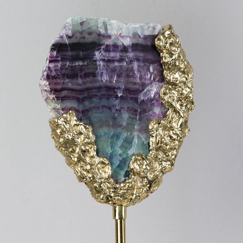 Light Luxury Natural Crystal Stone Green Fluorite Lucky Decoration Geometric Crafts Art Ornament Opening Gift Home Decoration acacuss