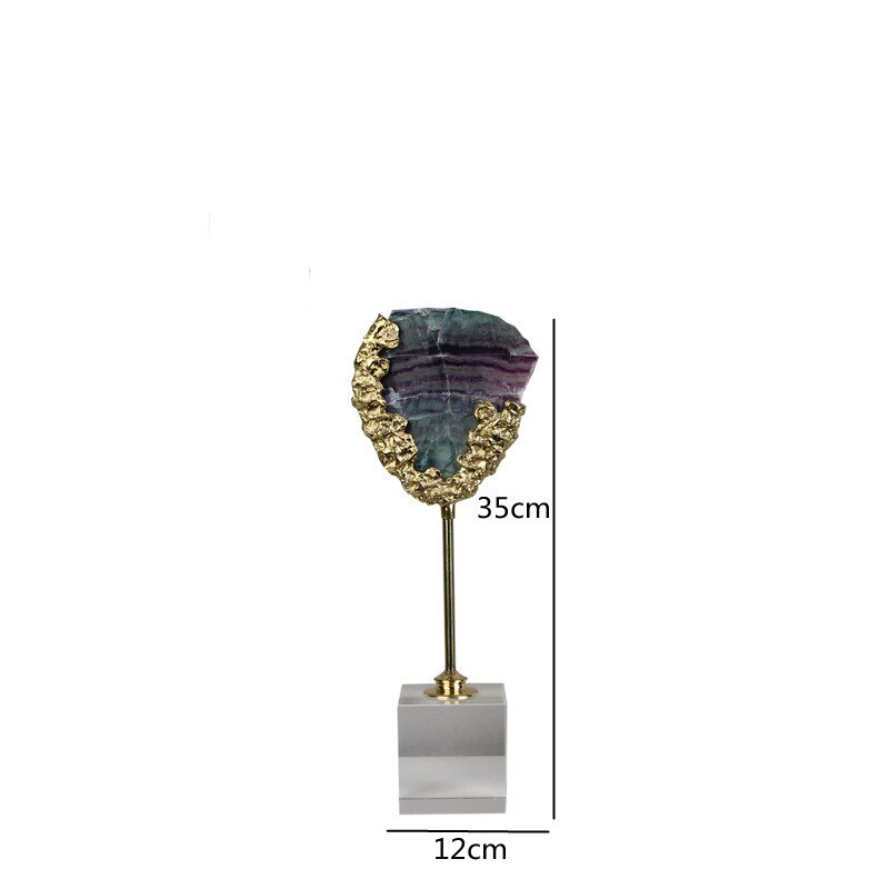Light Luxury Natural Crystal Stone Green Fluorite Lucky Decoration Geometric Crafts Art Ornament Opening Gift Home Decoration acacuss