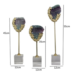 Light Luxury Natural Crystal Stone Green Fluorite Lucky Decoration Geometric Crafts Art Ornament Opening Gift Home Decoration acacuss