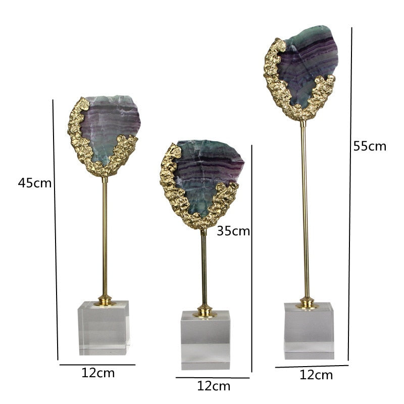 Light Luxury Natural Crystal Stone Green Fluorite Lucky Decoration Geometric Crafts Art Ornament Opening Gift Home Decoration acacuss
