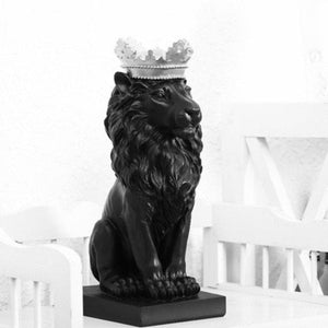 Lion Animal Figurines Resin Crown Lions Statue Handmade Artwork Gift Home Office Decor Ornament Living Room Desk Home Decor acacuss