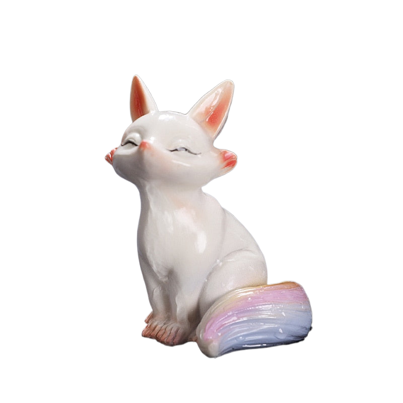 Little Fox Color-changing Tea Pet Ornament Creative Home Fox Tea Play Desktop Decoration Tea Set Tea Ceremony Accessories acacuss