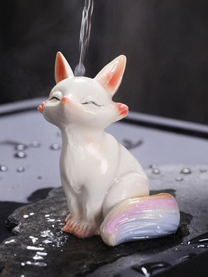Little Fox Color-changing Tea Pet Ornament Creative Home Fox Tea Play Desktop Decoration Tea Set Tea Ceremony Accessories acacuss