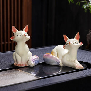 Little Fox Color-changing Tea Pet Ornament Creative Home Fox Tea Play Desktop Decoration Tea Set Tea Ceremony Accessories acacuss