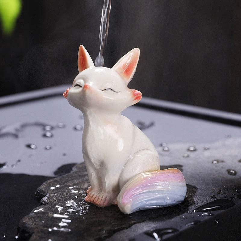 Little Fox Color-changing Tea Pet Ornament Creative Home Fox Tea Play Desktop Decoration Tea Set Tea Ceremony Accessories acacuss