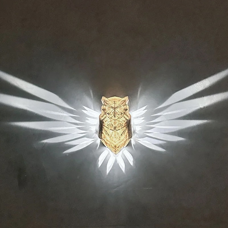 Lofytain LED Animal Projection Lamp Owl Lion Eagle Night Light Animal Wall Sconce Study Bedroom Decoration Ornaments acacuss