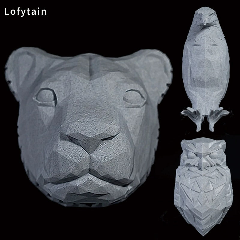 Lofytain LED Animal Projection Lamp Owl Lion Eagle Night Light Animal Wall Sconce Study Bedroom Decoration Ornaments acacuss