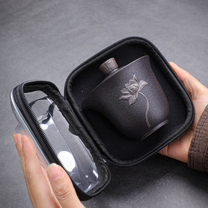 Lotus Kung Fu Travel Tea Set Ceramic Teapot Teacup Gaiwan Porcelain Teaset Kettles Teaware Sets Drinkware Tea Ceremony acacuss