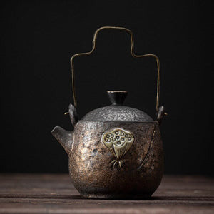 Lotus Pottery Kettle Vintage Teapot Ceremony Set Milk Oolong Tea Tie Guan Yin Jasmine Type Teaware acacuss