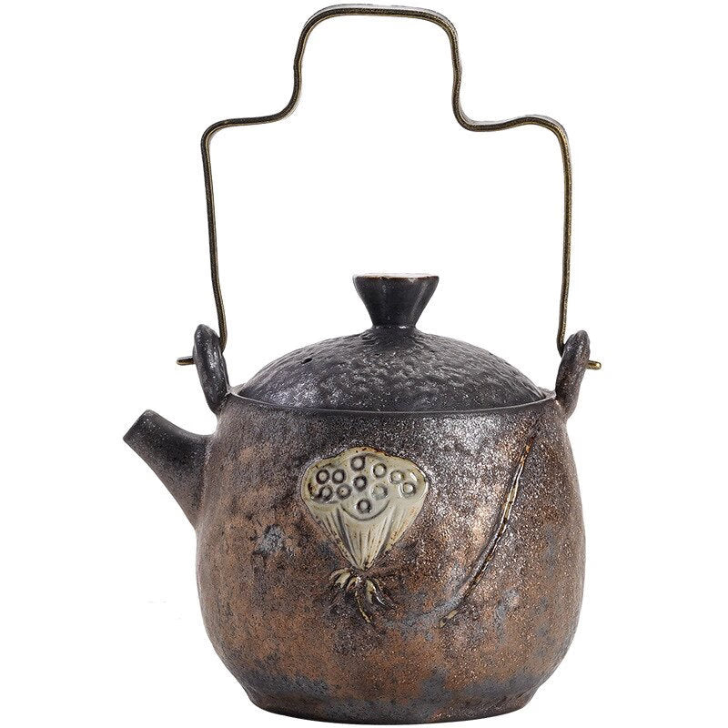 Lotus Pottery Kettle Vintage Teapot Ceremony Set Milk Oolong Tea Tie Guan Yin Jasmine Type Teaware acacuss