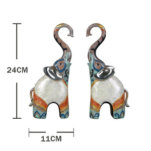 Lucky Elephant Statue Elephant Figurines Resin Office Miniatures Golden Feng Shui Elephant Ornament Home Decoration acacuss