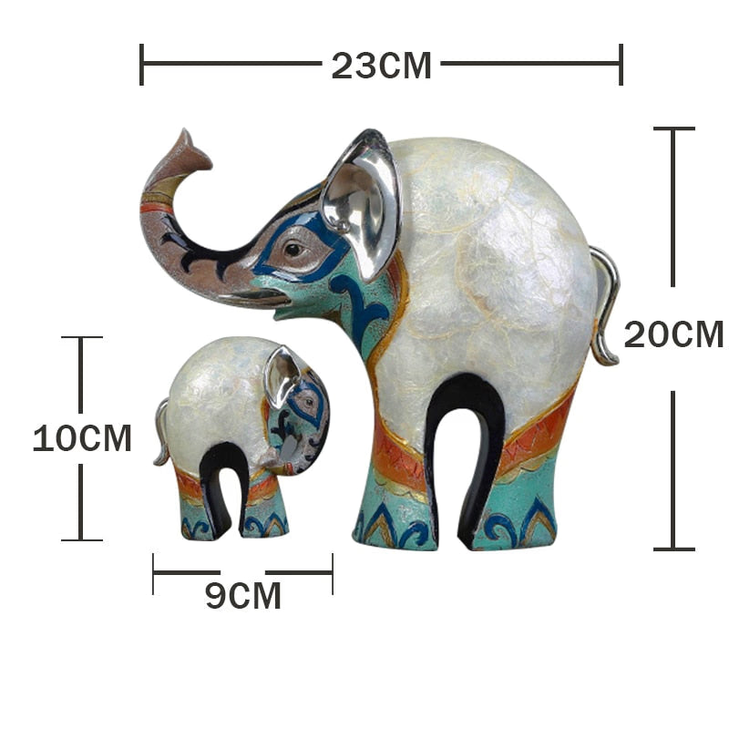 Lucky Elephant Statue Elephant Figurines Resin Office Miniatures Golden Feng Shui Elephant Ornament Home Decoration acacuss
