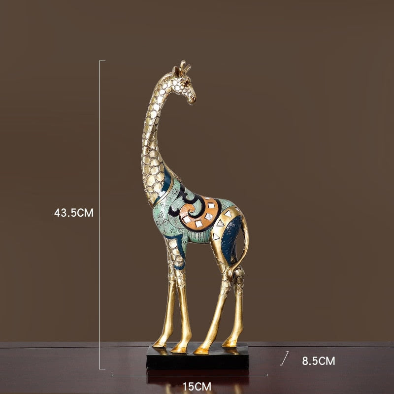 Lucky Elephant Statue Elephant Figurines Resin Office Miniatures Golden Feng Shui Elephant Ornament Home Decoration acacuss