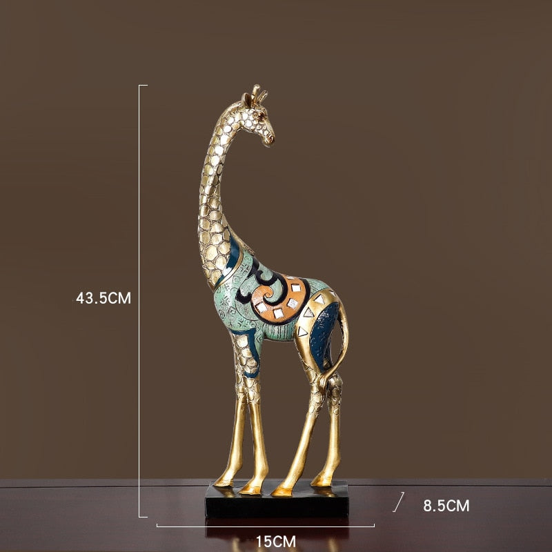Lucky Elephant Statue Elephant Figurines Resin Office Miniatures Golden Feng Shui Elephant Ornament Home Decoration acacuss