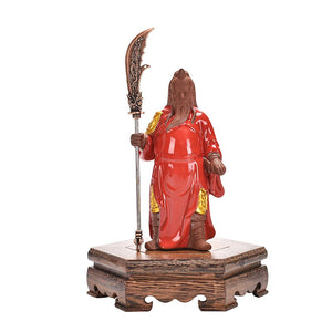 Lucky Guan Gong God Statue Guan Yu Ceramic Figure Living Room Wine Cabinet Office Desktop Tea Table Ornament Home Decor acacuss