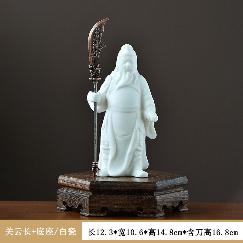 Lucky Guan Gong God Statue Guan Yu Ceramic Figure Living Room Wine Cabinet Office Desktop Tea Table Ornament Home Decor acacuss