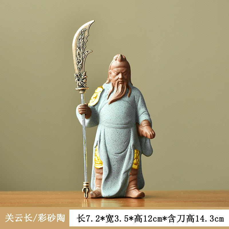 Lucky Guan Gong God Statue Guan Yu Ceramic Figure Living Room Wine Cabinet Office Desktop Tea Table Ornament Home Decor acacuss