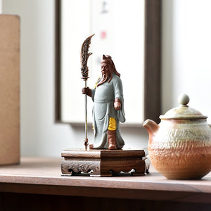Lucky Guan Gong God Statue Guan Yu Ceramic Figure Living Room Wine Cabinet Office Desktop Tea Table Ornament Home Decor acacuss