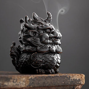 Lucky Kylin Incense Burners Dragon Incense Holder Incense Burner Sandalwood Censer Home Decor Craft Fengshui Fabulous Wild Beast acacuss