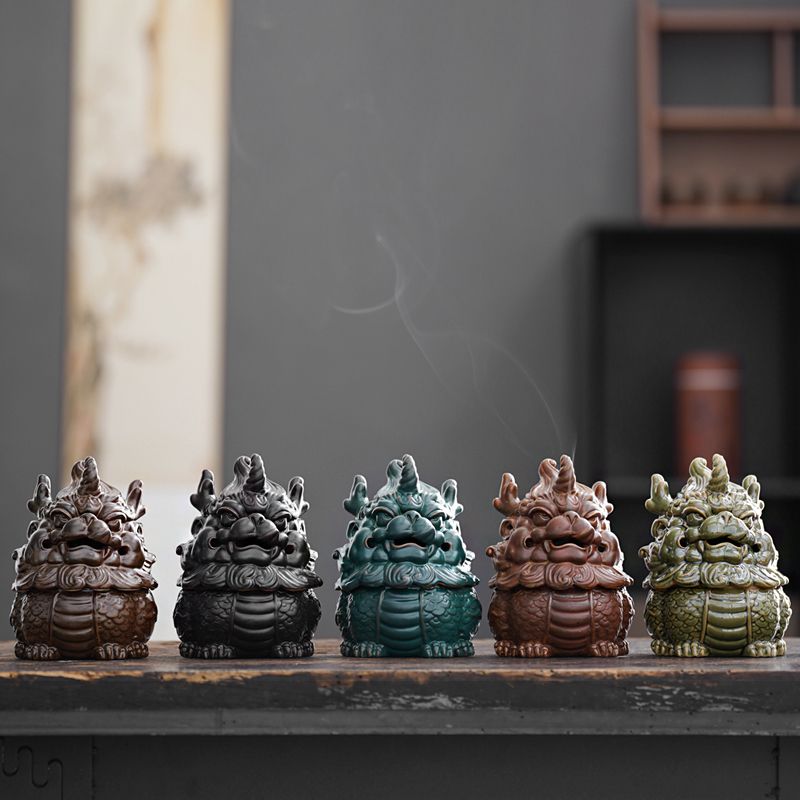 Lucky Kylin Incense Burners Dragon Incense Holder Incense Burner Sandalwood Censer Home Decor Craft Fengshui Fabulous Wild Beast acacuss