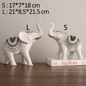 Lucky Mascot Antique Elephant Sculpture Home Living Room Decoration Furnishings TV Cabinet Bookcase Decor Ornament Birthday Gift acacuss