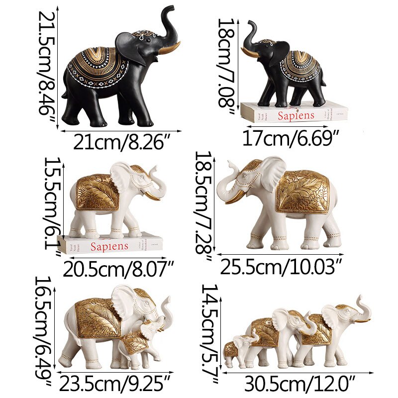 Lucky Mascot Antique Elephant Sculpture Home Living Room Decoration Furnishings TV Cabinet Bookcase Decor Ornament Birthday Gift acacuss