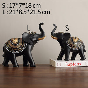 Lucky Mascot Antique Elephant Sculpture Home Living Room Decoration Furnishings TV Cabinet Bookcase Decor Ornament Birthday Gift acacuss