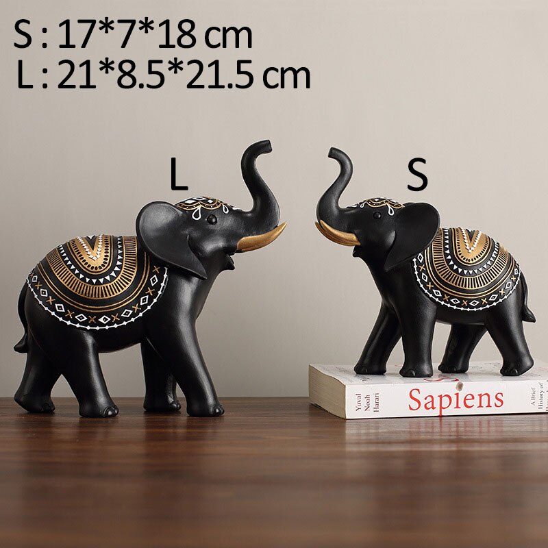 Lucky Mascot Antique Elephant Sculpture Home Living Room Decoration Furnishings TV Cabinet Bookcase Decor Ornament Birthday Gift acacuss