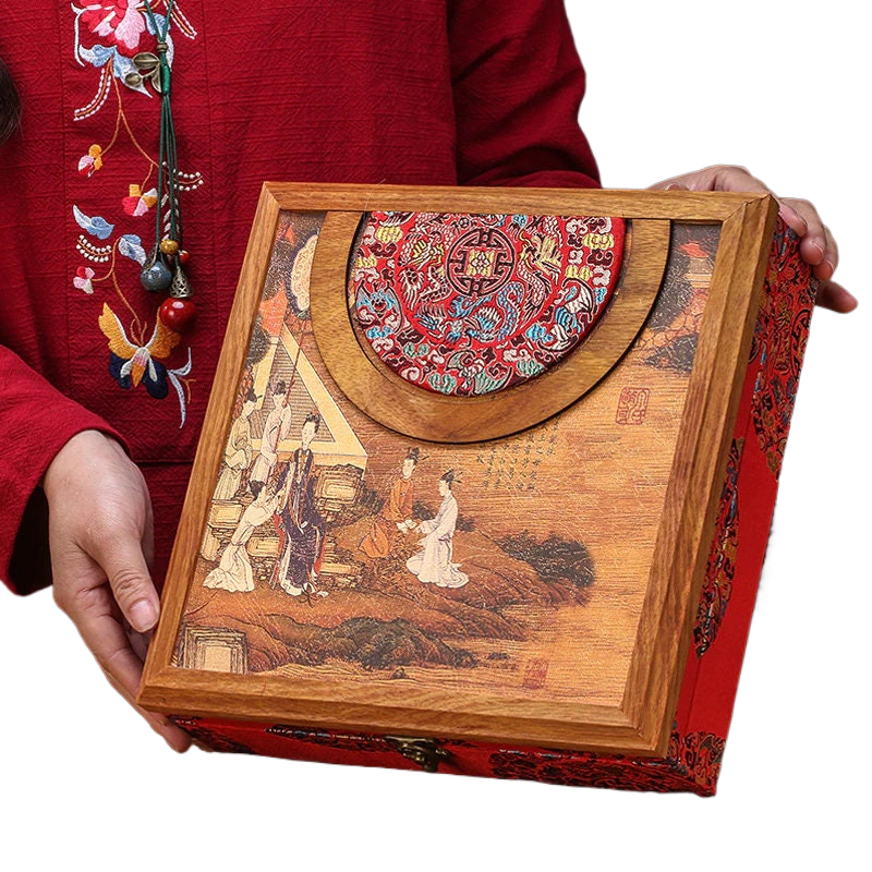 Luxurious Wooden Tea Box Organiser Pu'er Storage Boxes Tea Caddy China Kung Fu Tea Set Teaware Accessories Gift Seal Box Decoration - acacuss