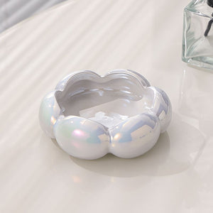 Luxury Cotton Candy Ashtray with Lid Bear Fly Ash Proof Home Living Room Decorations Office Creative Circular Ashtray Ornaments acacuss