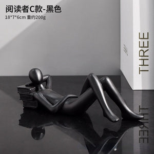 Luxury Creative Thinker Reading Sculptures Home Decor Accessories Living Room Office Study Little Figure Statues Art Room Decor acacuss