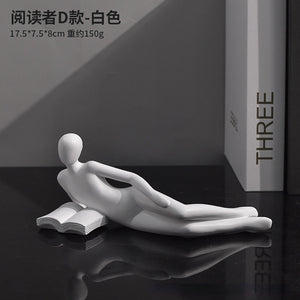 Luxury Creative Thinker Reading Sculptures Home Decor Accessories Living Room Office Study Little Figure Statues Art Room Decor acacuss