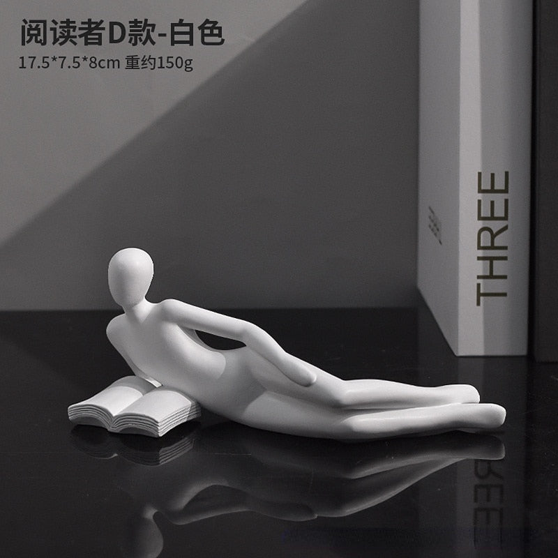 Luxury Creative Thinker Reading Sculptures Home Decor Accessories Living Room Office Study Little Figure Statues Art Room Decor acacuss