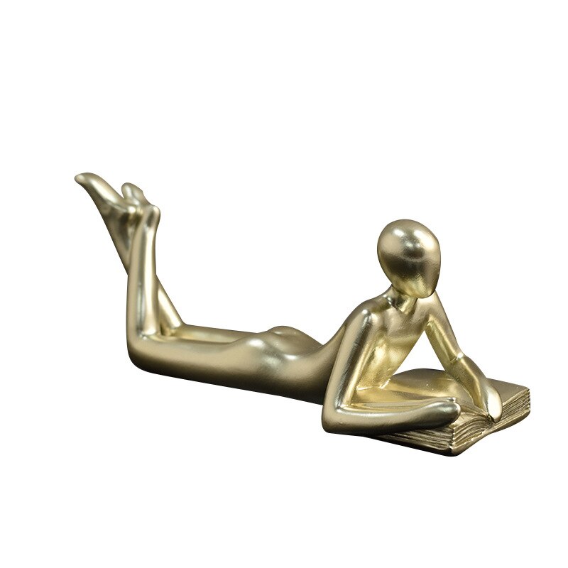 Luxury Creative Thinker Reading Sculptures Home Decor Accessories Living Room Office Study Little Figure Statues Art Room Decor acacuss