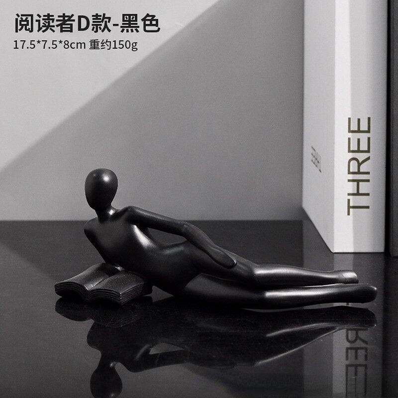Luxury Creative Thinker Reading Sculptures Home Decor Accessories Living Room Office Study Little Figure Statues Art Room Decor acacuss