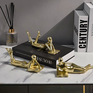 Luxury Creative Thinker Reading Sculptures Home Decor Accessories Living Room Office Study Little Figure Statues Art Room Decor acacuss