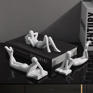 Luxury Creative Thinker Reading Sculptures Home Decor Accessories Living Room Office Study Little Figure Statues Art Room Decor acacuss