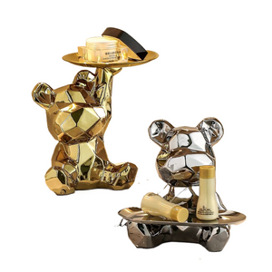 Luxury Porcelain Bear Storage Tray Nordic Creative Figurines Ornaments Porch Desk Home Decoration Keys Candy Storage Home Decor acacuss