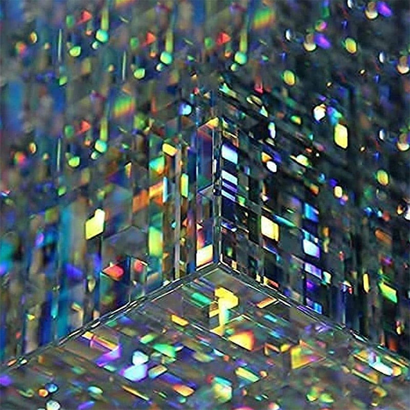 Magical Cube Statue Sculpture Yellow Blue Cube Art Ornaments Magik Chroma Cube Glass Sculpture Handmade Home Decoration Crafts acacuss