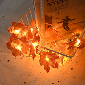 Maple Leaves String Lights Leaf Garlands String Lights Battery Operated Autumn Thanksgiving Halloween Home Fireplace Door Decora acacuss