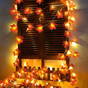Maple Leaves String Lights Leaf Garlands String Lights Battery Operated Autumn Thanksgiving Halloween Home Fireplace Door Decora acacuss