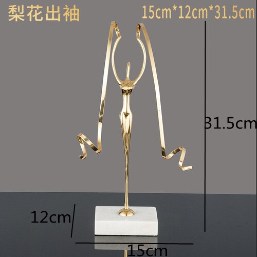 Marble Base Copper Ornaments set Ballerina Sculpture Dance Art Decoration Crafts Figurines Home Accessories Statue Miniatures acacuss