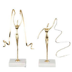 Marble Base Copper Ornaments set Ballerina Sculpture Dance Art Decoration Crafts Figurines Home Accessories Statue Miniatures acacuss
