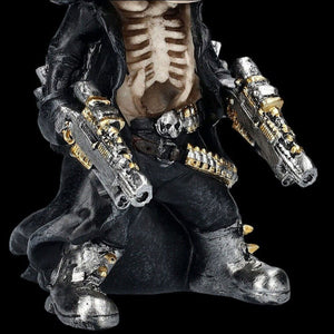 Mechanical Reaper Skeleton Statue Display Resin Crafts Skull Figurine Scary Halloween Tabletop Living Room Garden Home Decorati acacuss