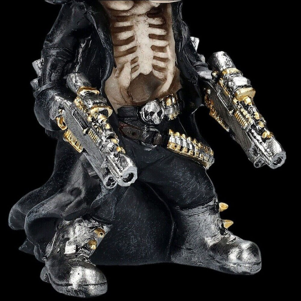 Mechanical Reaper Skeleton Statue Display Resin Crafts Skull Figurine Scary Halloween Tabletop Living Room Garden Home Decorati acacuss