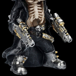 Mechanical Reaper Skeleton Statue Display Resin Crafts Skull Figurine Scary Halloween Tabletop Living Room Garden Home Decorati acacuss