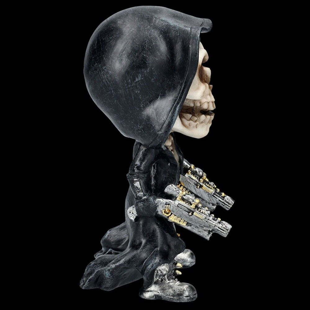Mechanical Reaper Skeleton Statue Display Resin Crafts Skull Figurine Scary Halloween Tabletop Living Room Garden Home Decorati acacuss